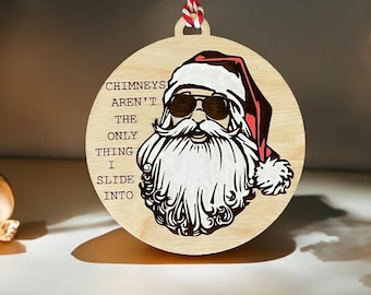 Funny Dirty Santa Adult Christmas Ornament