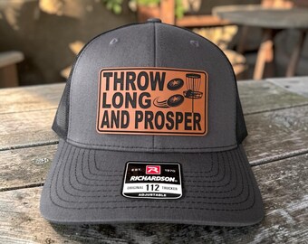 Funny Disc Golf Hat for Men, Throw Long and Prosper Trucker Hat, Richardson 112
