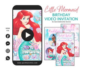 Ariel Little Mermaid Video Invitation