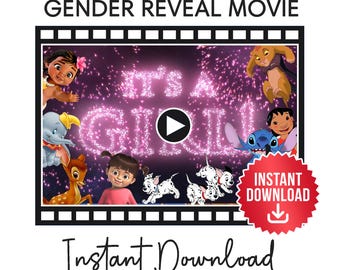 Enchanted Baby Book Gender Reveal Video: GIRL Version Instant Download