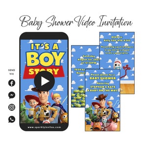 Toy Story Baby Shower Video Invitation, Electronic Toy Story Baby Shower, It's A Boy Story Invitation