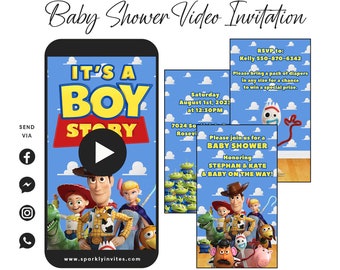 Toy Story Baby Shower Video Invitation, Electronic Toy Story Baby Shower, It's A Boy Story Invitation