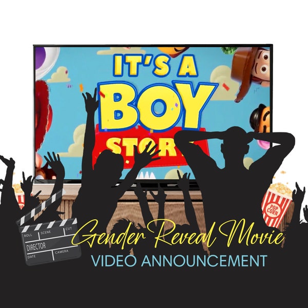 Gender Reveal Video Announcement, Gender Reveal Movie, Boy or Girl Gender Reveal Video, Toy Story Gender Reveal, Spanish option available