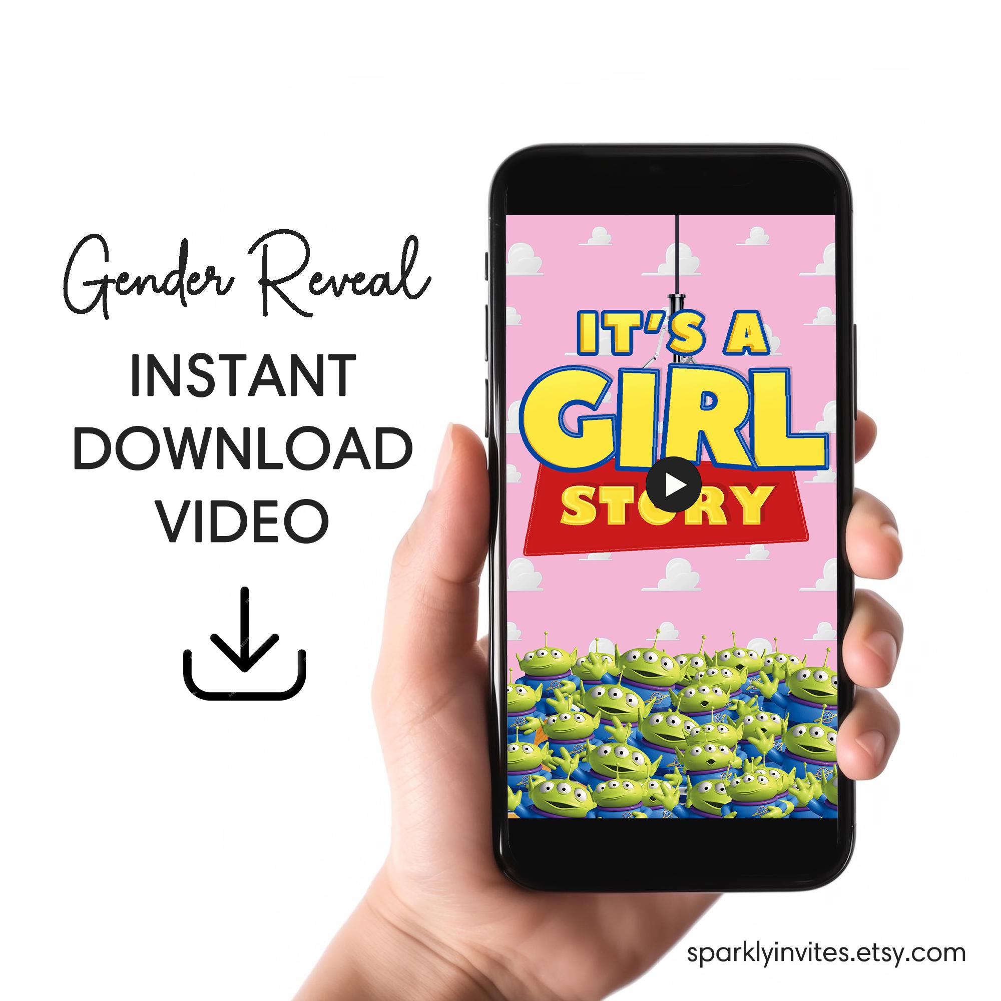 Gender Reveal Video Announcement | Instant Download | Boy or Girl Announcement | It&#39;s a Girl