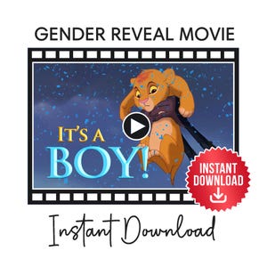Lion King Gender Reveal Video: Instant Download It's a Boy (MP4 Format)
