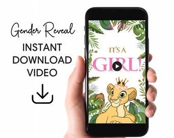 Lion King Nala Gender Reveal Video: It's A Girl Instant Download