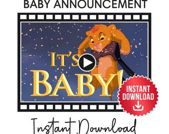 Instant Download: Lion King It's A Baby Pregnancy Announcement Video