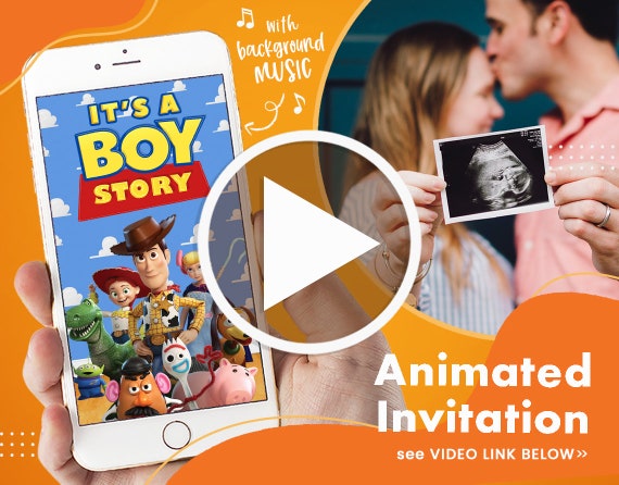 its a boy story baby shower invitations