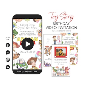 Toy Story Video Invitation, Toy Story Woody Buzz Birthday Video Invitation, Toy Story Invitation Ideas, Toy Story Birthday Invitation