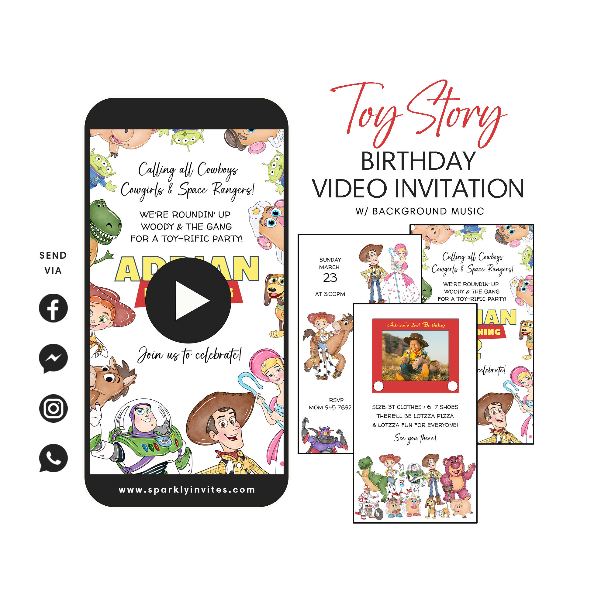 Toy Story Birthday Video Invitation: Woody & Buzz
