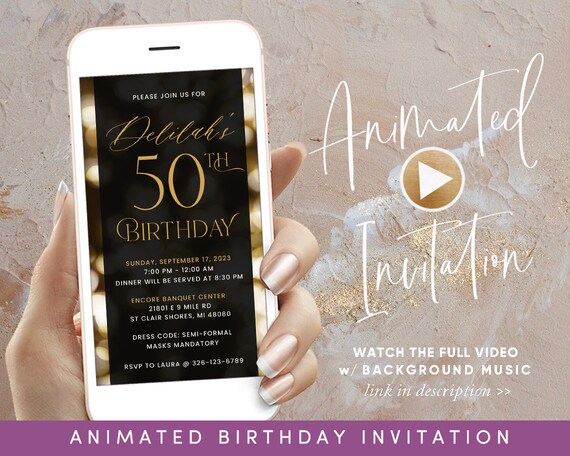Nếu bạn đang muốn chia sẻ lời mời đến khách mời của mình với một thẻ mời video điện tử sinh nhật lần thứ 50 độc đáo và bắt mắt thì đừng ngần ngại ghé thăm trang web của chúng tôi. Chúng tôi cam kết sẽ mang đến cho bạn những sản phẩm chất lượng và đầy ý nghĩa.