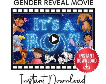Magical Baby Book Gender Reveal Video: BOY Version Instant Download