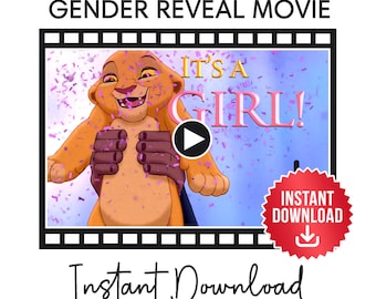 "Löwenkönig ""Löwenkönig"" Gender Reveal Video: Instant Download (MP4 Datei)"