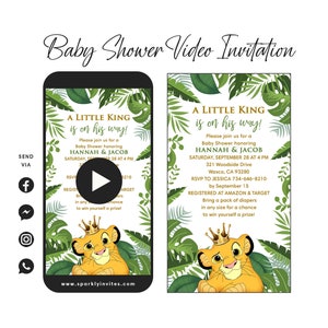 Baby Shower Lion King Video Invitation, Simba Baby Shower Lion King Invitation Ideas, Electronic Lion King Simba Invitation
