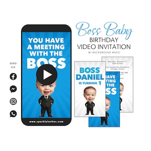 Invito video Baby Boss, Idee per inviti Baby Boss, Invito in video di El bebé jefe in spagnolo, Invito personalizzato Baby Boss