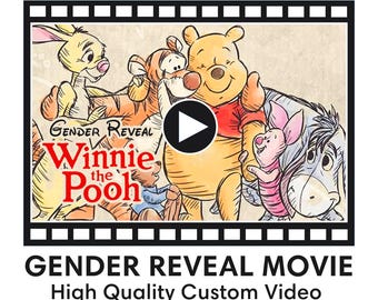 Winnie the Pooh Gender Reveal Video: Cinematic Announcement (MP4 Digital File)