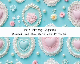 sugar cookie cly hearts realistic seamless repeat pattern design custom fabric printing sublimation file tumbler background wallpaper