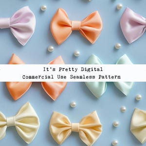 preppy coquette bows ribbon realistic 3d textured seamless repeat pattern design custom fabric printing sublimation tumbler background