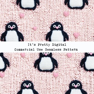 realistische 3D Wolle Effekt Pinguine Winter nahtlose Muster Design benutzerdefinierte Stoff Sublimationsbecher Hintergrundbild