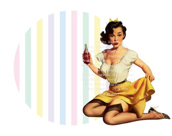 Pinup girl retro vintage housewife sublimation svg png clip art file commercial use