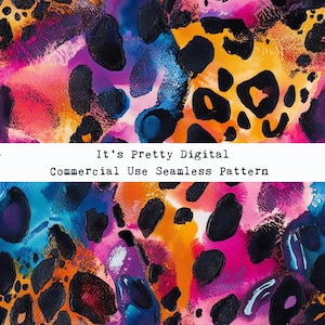 bold watercolour alcohol ink leopard print seamless repeat pattern sublimation file commercial use fabric design