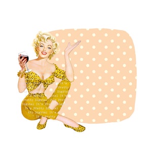 Retro sassy sublimation background pinup digital svg png pin up ladies clip art commercial use