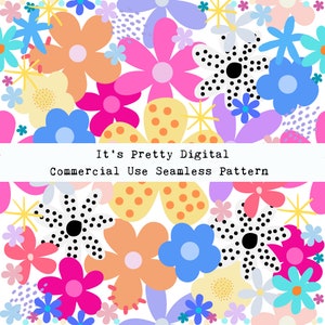 retro flowers floral sublimation file seamless design fabric printing commercial use png svg clip art tumbler background wallpaper