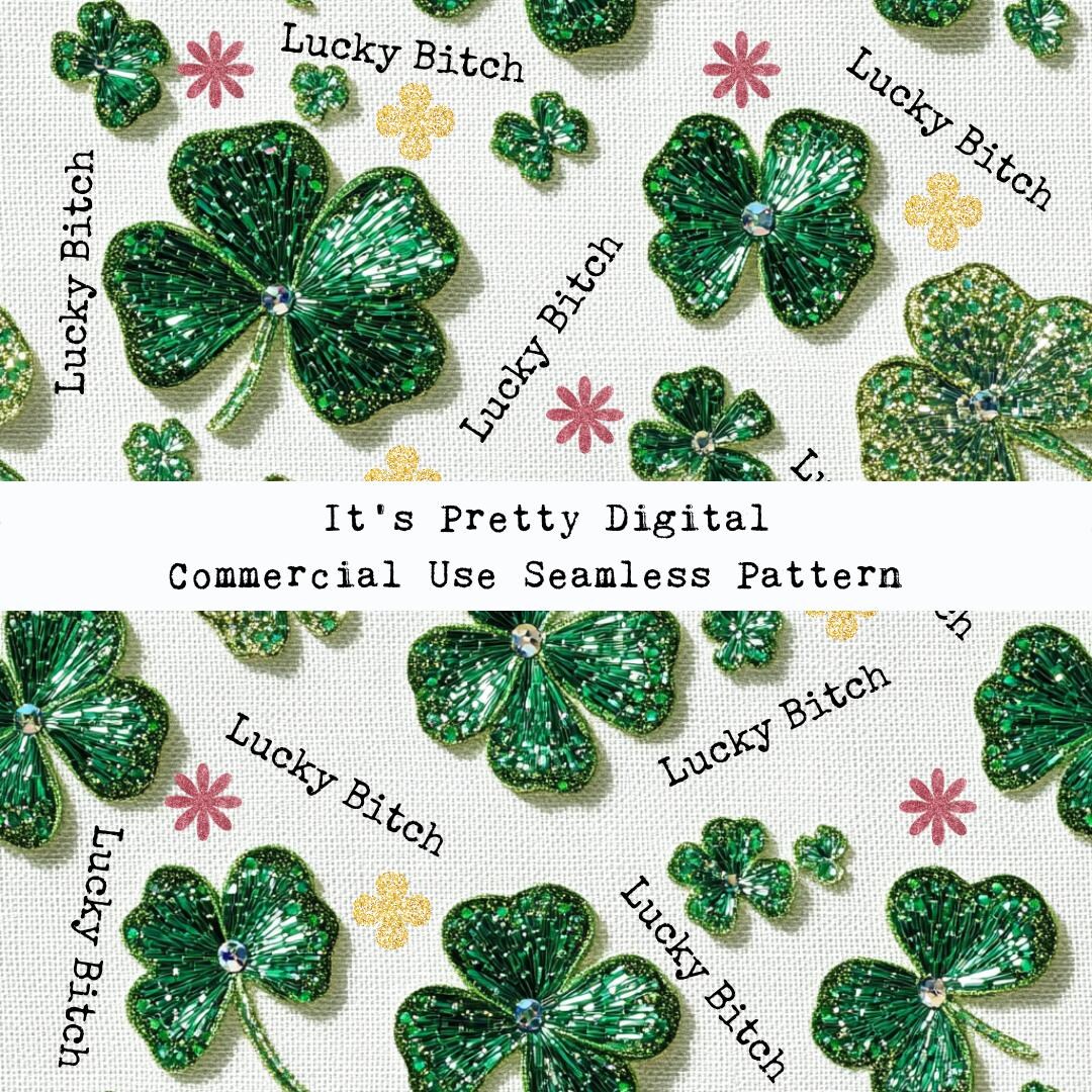 Swear Word Pattern Sassy Shamrock Swear Word 3d Realistic Textured Seamless Repeat Pattern ...