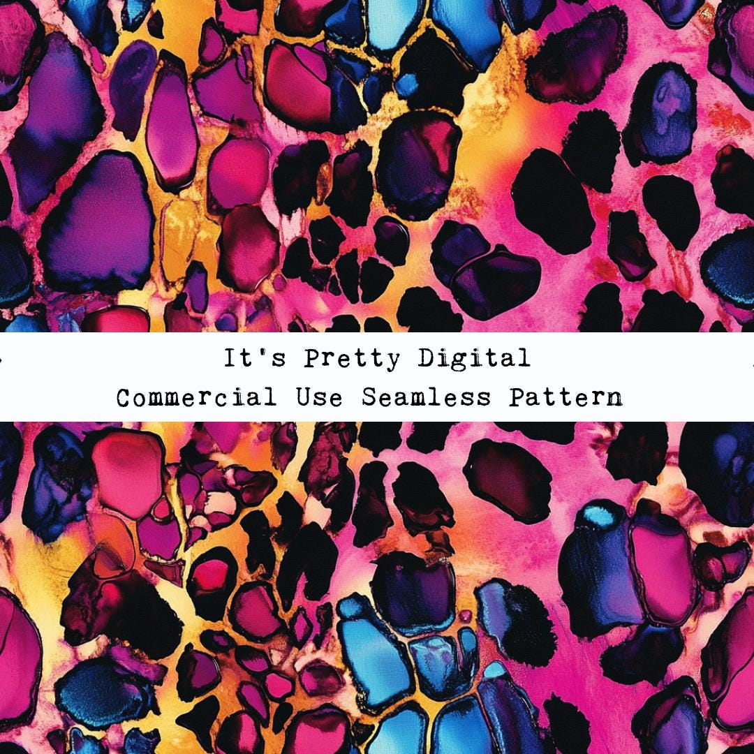 Bold Bright Leopard Print Alcohol Ink Watercolour Seamless Repeat ...