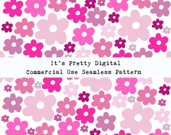 Retro Floral Seamless Pattern, Commercial Use (Digital Download)