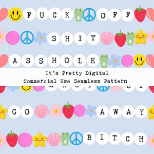 freche Schimpfwort Perlen nahtlose Rapportmuster Design kommerzielle Nutzung benutzerdefinierte Stoff Sublimationsbecher digitale Hintergrundtapete