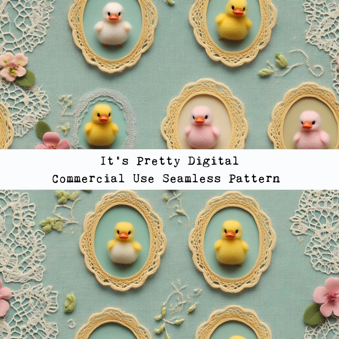 3d Textured Baby Ducks Fluffy Felt Seamless Repeat Pattern Design ...