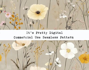 boho floral watercolour bohemian flowers digital background floral repeat commercial use sublimation custom fabric print tumbler background