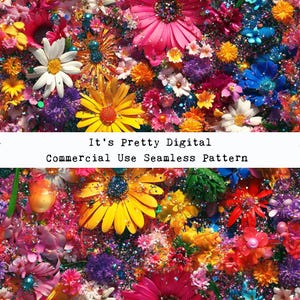 realistisch floral glitter nahtlose 3d Muster Design kommerzielle Nutzung Sublimation sgv jpg png Clip Art benutzerdefinierte Stoffdruck