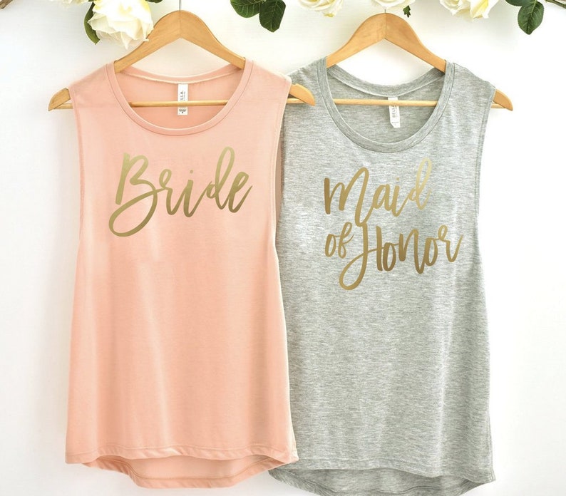bride and bridesmaid shirts