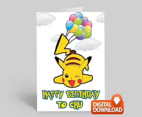 Pokemon Pikachu Happy Birthday Card for Anime Lovers and Kids - Etsy