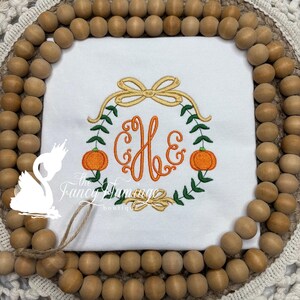 Girls Personalized Pumpkin Monogram Shirt or Dress: Embroidered Fall Outfit