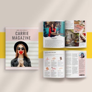 Plantilla de revista de Canva para pequeños empresarios y blogueros que desean crear una revista digital, un imán de clientes potenciales, un ebook y mucho más. Carta de EE. UU.