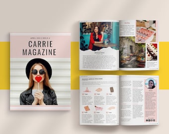Canva Magazine Template for small business owners & bloggers to create a digital magazine, lead magnet, eBook, and more. US Letter