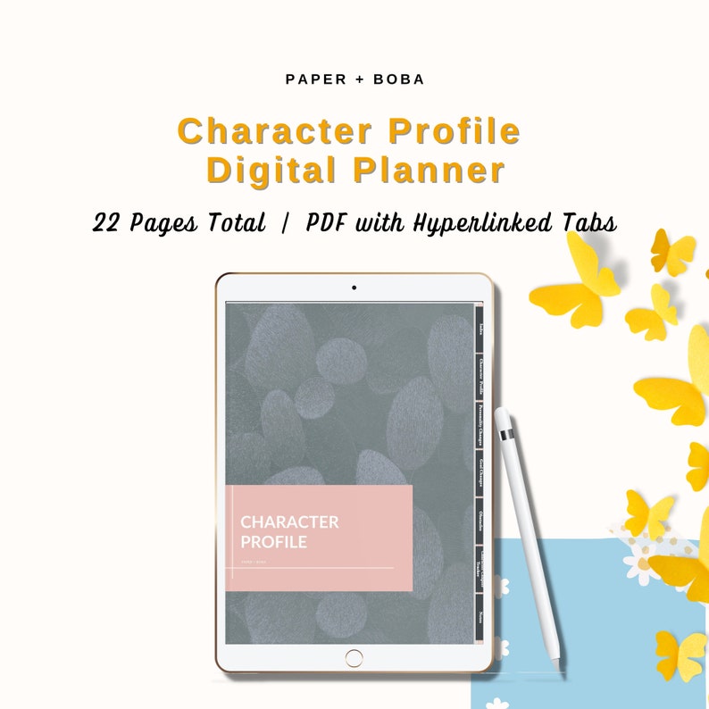 Character Profile Digital Planner for Writers & Nanowrimo. PDF - Etsy ...