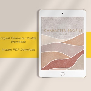 Digital Character Development Workbook for Writers. Worksheets and prompts to get to know your characters. PDF Instant Download.