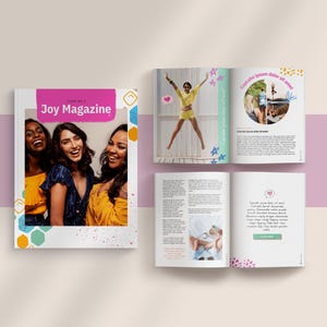 Canva Magazine Template for small business owners & bloggers to create a digital magazine, lead magnet, eBook, and more. US Letter