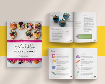 Plantilla de recetario de postres de Canva. Revista digital de gastronomía. Tamaño carta (EE. UU.)