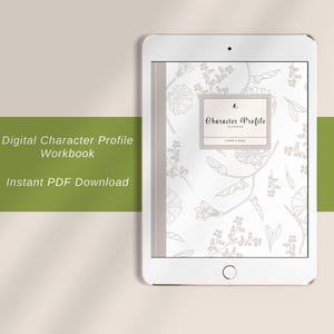Digital Character Development Workbook for Writers. Worksheets and prompts to get to know your characters. PDF Instant Download.