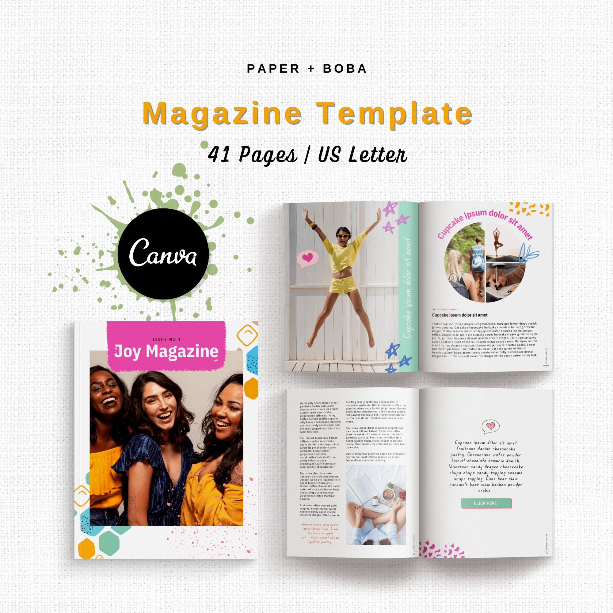 Canva Magazine Template For Business Owners To Create Digital Etsy