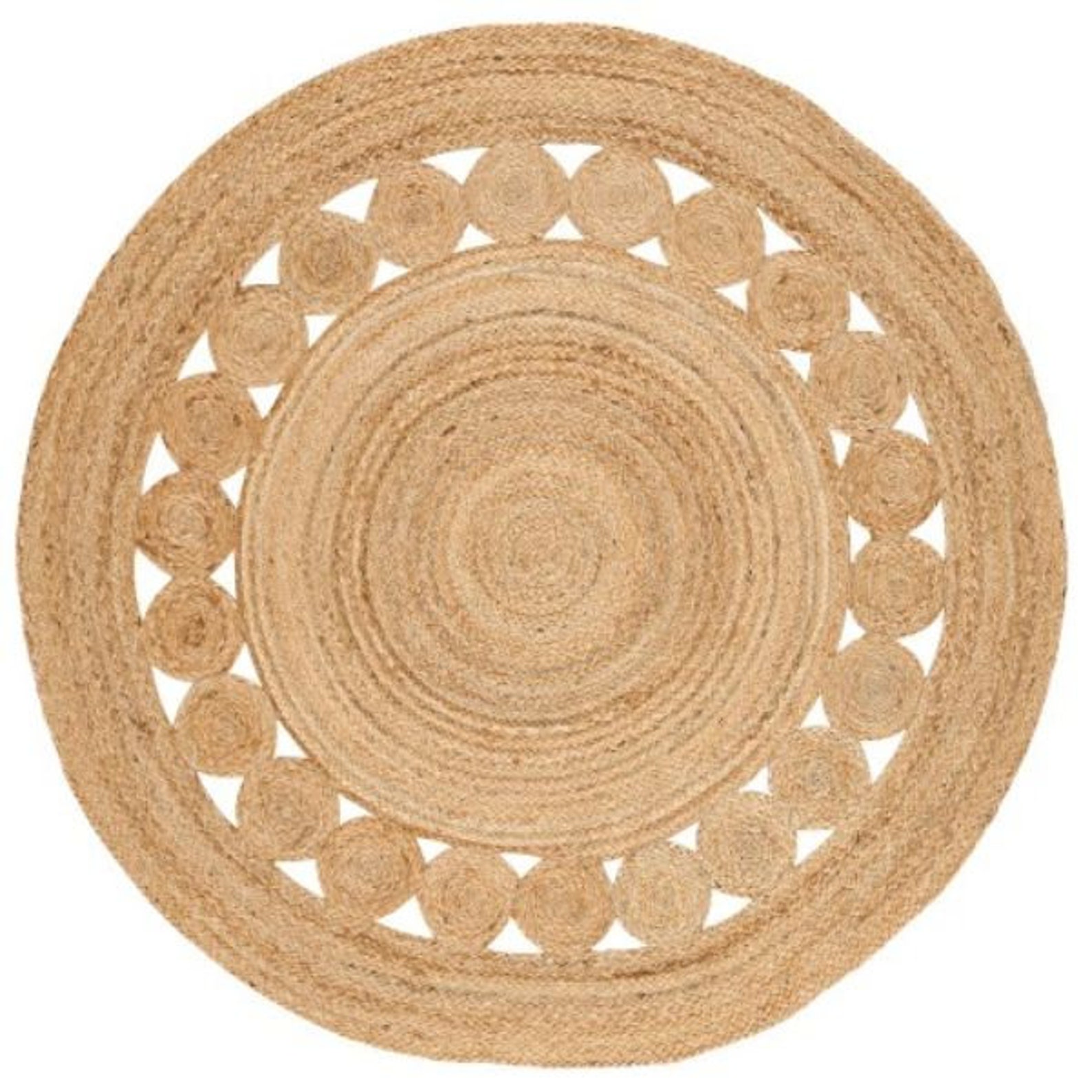 Earthy Jute Floor Round Rug Carpet for Living Room 120 cm Etsy
