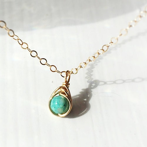 Dainty Gemstone Necklace 14K Gold Filled Rose Gold Filled - Etsy