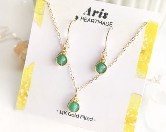 Genuine Jade earrings and necklace Set Japan Weddings Jewellery Jewellery Sets 