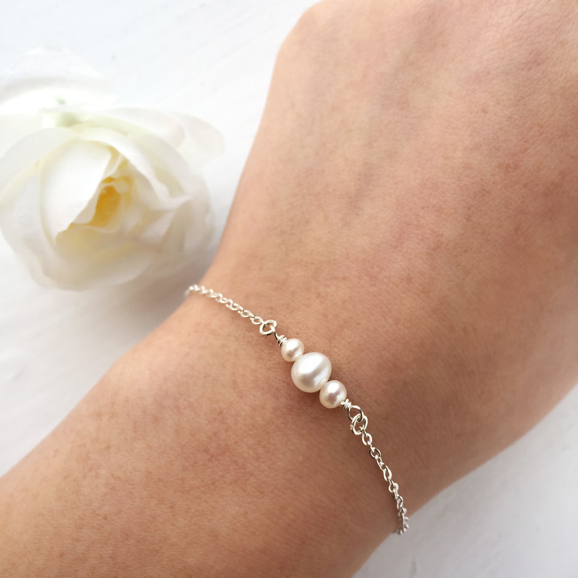 Sterling Silver Pearl Bracelet