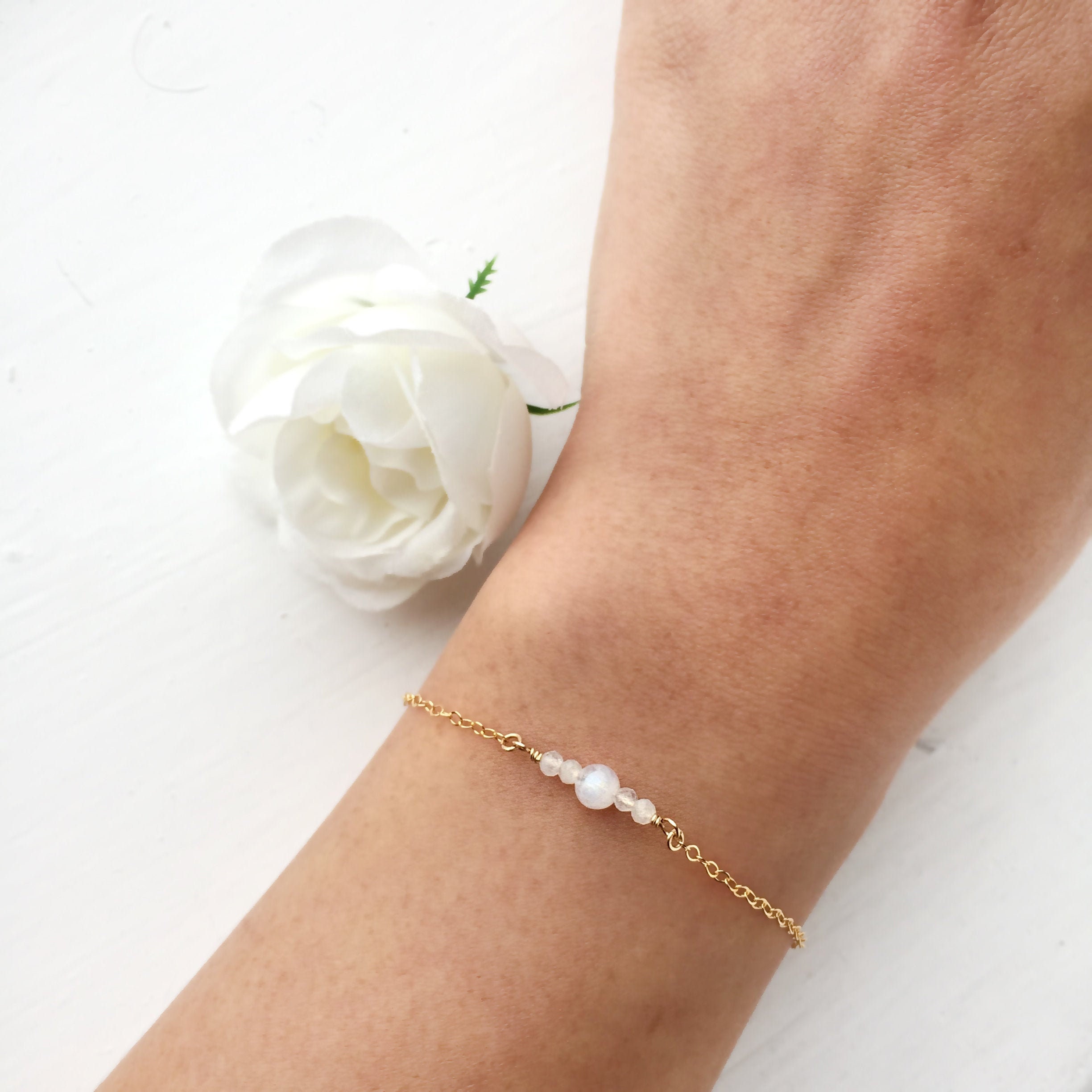 Dainty Moonstone Bracelet